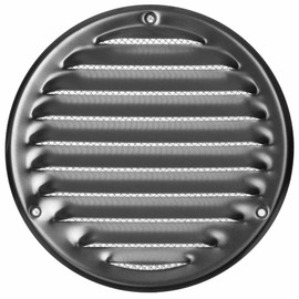 LIRAST 5" Round Vent Cover for Wall and Ceiling - Aluminum Alloy Soffit Vents for Outdoor and Indoor - Metal HVAC Return Air Grille with Mesh - External Diameter: 6.46"