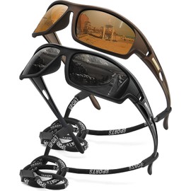 AWGSEE Polarized Sports Sunglasses for Men 100% UV Protection Wrap Around Unbreakable Sun Glasses for Fishing Driving