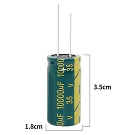 Electrolytic Capacitors, 5pcs 35V 10000UF 18*35mm Aluminum Electrolytic Capacitor Assortment Box Kit Electronic High Frequency Components