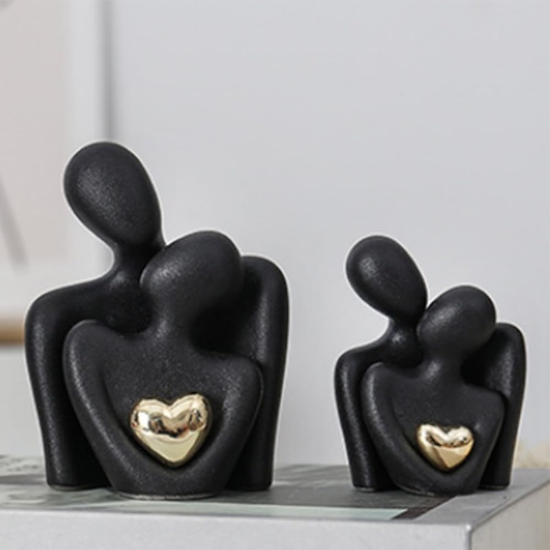 Lyaciomn Mini Couple Statue Abstract Sculpture Home Decor Knick Knacks