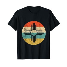New Mexico Retro Vintage Zia Sun Symbol Sacred Red Circle T-Shirt