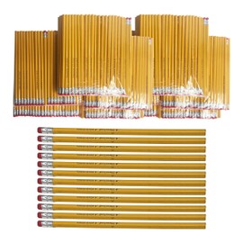 three leaf 2000 Ct Yellow Pencils With Eraser, Bulk Pack, Premium Quality, Yellow Color, Classroom Set, School Supplies For Kids (Pack of 4)