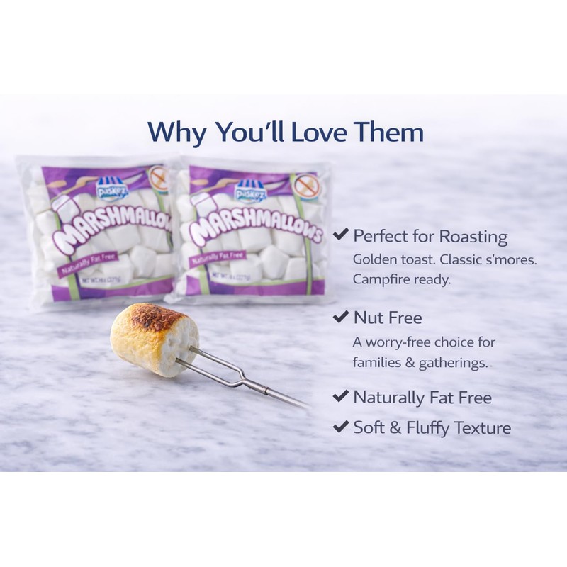 Only Kosher Candy Large White Marshmallows 8 oz (2 Pack)