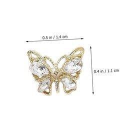 FRCOLOR 10pcs Butterfly Nail Charms Shiny Rhinestones for DIY Nail Art Eye Catching Decorations for Home and Salon Use for Fashionable Manicure Designs