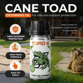Cane Toad Repellent Oil for Outdoor Yard & Garden - Natural Ingredients, Plant-Based Formula Resealable Bottle 100ml