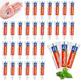 HOFASON 200 Tubes Bulk Travel Size Toothpaste for Bad Breath, 0.18 oz(5 g) Disposable Extra Small 2.28x0.78 inches Mini Toothpaste Peppermint for Guests, Homeless, Hotel, Charity Toiletries