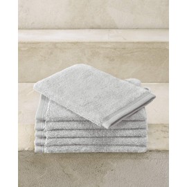 De Witte Lietaer Contessa Luxe Set of 6 Wash Cloths, Cotton, Light Grey, 16 x 22 cm
