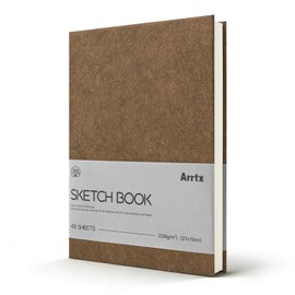 Arrtx Premium A5 Sketchbook Hardcover 96 Pages 230GSM 50% Cotton Acid Free Thick Drawing Pad (21x15cm) for Watercolor Ink Pencils