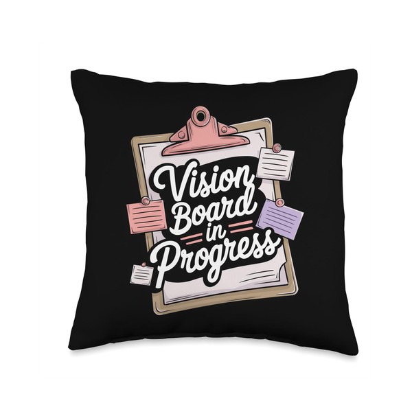 Vision Boarding Manifestation Goal Setting Dream Visualize Throw Pillow
