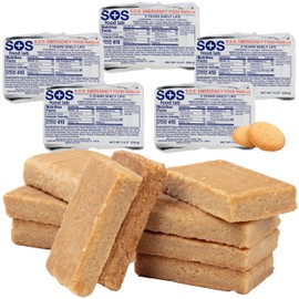 SOS Food Lab Emergency Food Bar - 1200 Calorie Ration (5 Pack Shortbread Cookie) - 1 Day/24 Hour Ready to Eat Supply for Camping, Hiking, Disaster Preparedness - 5 Year Shelf Life Energy Survival Food