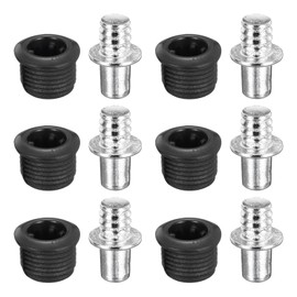 MECCANIXITY Speaker Grill Guides Plastic Metal Black Ball Socket Type Frame Box Body Fixing Snap Fastener Buckle 6mm x 11mm for Speaker Parts Accessories 6 Pairs