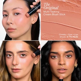 Nudestix Nudies Blush Stick – 3-in-1 Cream Blush for Cheeks, Eyes & Lips with Built-In Brush Soft Matte Finish for a Natural Flush In The Nude