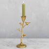 Creative Co-Op Hand-Forged Cast Iron Candelabra with Flowers and Bird,