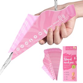 Geoyien Urinella for Women, Disposable Urinal Funnel Female Urinal, Pink, Pack of 10