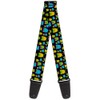 Buckle-Down Guitar Strap Owls Outline Black Multi Neon 2 Inches