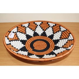 African Basket Rwanda - Large - 12 Inches Diameter - Sisal, Sweetgrass Basket - Handmade from Africa, RB031