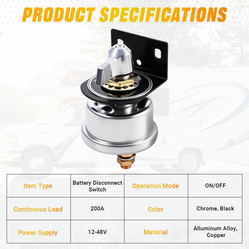FEITON 200A Battery Shut Off Switch 12v Heavy Duty Battery
