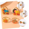 FELTECHELECTR 4pcs Thanksgiving Turkey Maple Shaped Napkin Elegant Napkin Holders