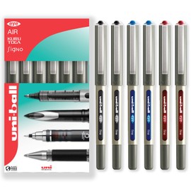 uni-ball EYE - UB-157 Rollerball Pens - 0.7mm Nib - In Gift Box Packaging (Pack of 6, Multicolor)