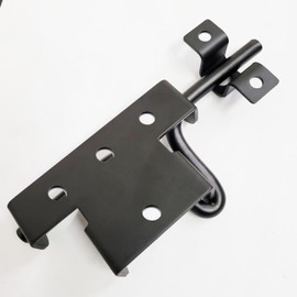 Heavy Duty 2 Way Thickeness Slide Bolt Gate Latch with Square Hole Black Door Locks Gate Latches for Wooden Fences Barn and Yard Door (Cicular Hole, 2)