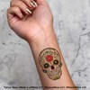 4 x 'Coloured Skull' Temporary Tattoos - Water Resistant, Skin-Safe,