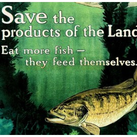 Eat More Fish 1917 Vintage Poster Print WPA Conservation Poster Art - 8 1/2"x11" Photo Paper