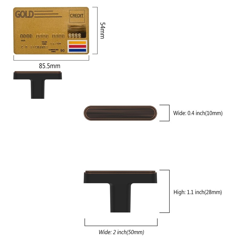 Amerdeco 10 Pack Oil Rubbed Bronze Cabinet Knobs 1.46 Inch(37mm)