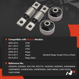 A-Premium 4 x Front Lower Forward Rearward Control Arm Bushing Kit, Compatible with Nissan Rogue 2008-2017, 370Z 2009-2014, Rogue Select 2014-2015