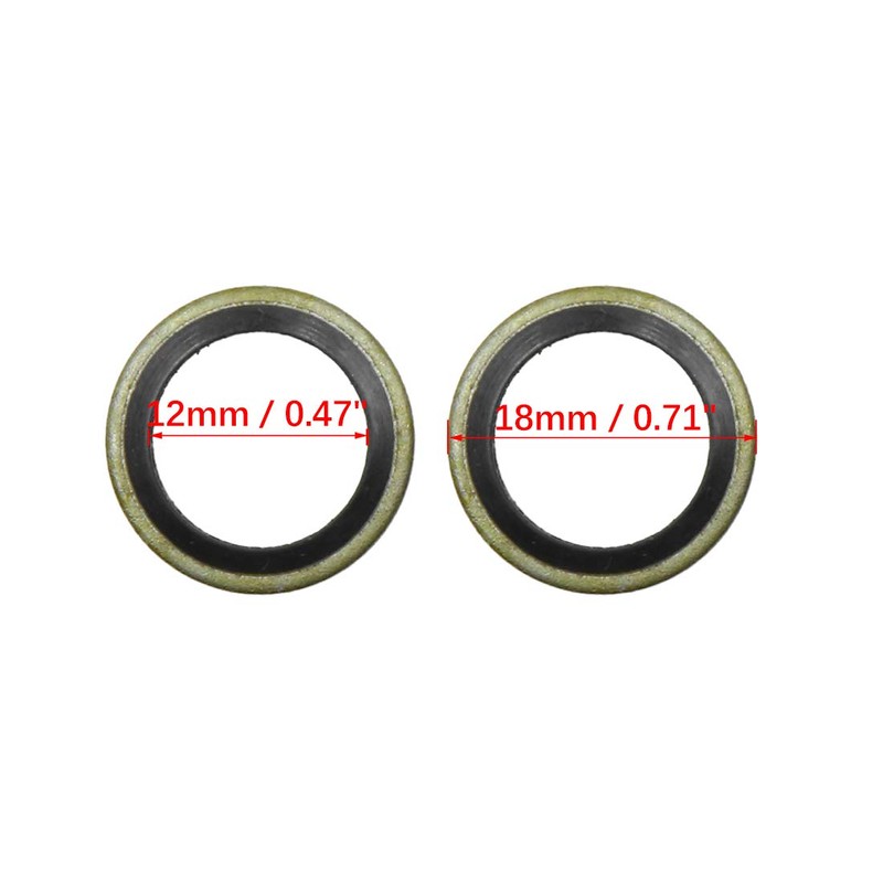 X AUTOHAUX 10pcs Oil Crush Washers Drain Plug Gaskets 12mm