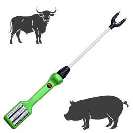 Cattle Prod Rechargeable with Led Light, Waterproof Cattle Prod for Dogs, Cattle Prod Self Defense, Lightweight Cattle Prod Livestock for Cow, Electric Cattle Prod, 25.17Inch, Green