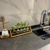 Kingbuy Plant Propagation Station with 5 Bulb Vases Retro Wooden