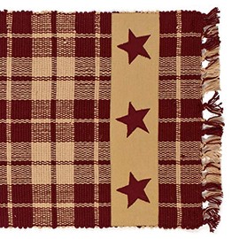 The Country House Collection Burgundy Farmhouse Star Table Runner, 36-inches, Multicolor