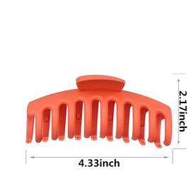 FXBLING 6 PCS Big Hair Claw Clips,Trendcy Colors,Matte Non-slip Material,Strong Hold Hair For Women And Girls,Suitable For Thin Or Thick Hair,Fashion Hair Accessories,4.3 inch