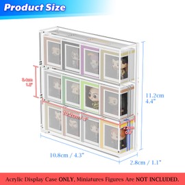 Cosmos Acrylic Display Case Clear Display Shelf Compatible with Funko Bitty Pop, 3 Layer Miniatures Figure Display Stand Showcase Wall Mount Dustproof Display Box for Mini Figures Collectibles