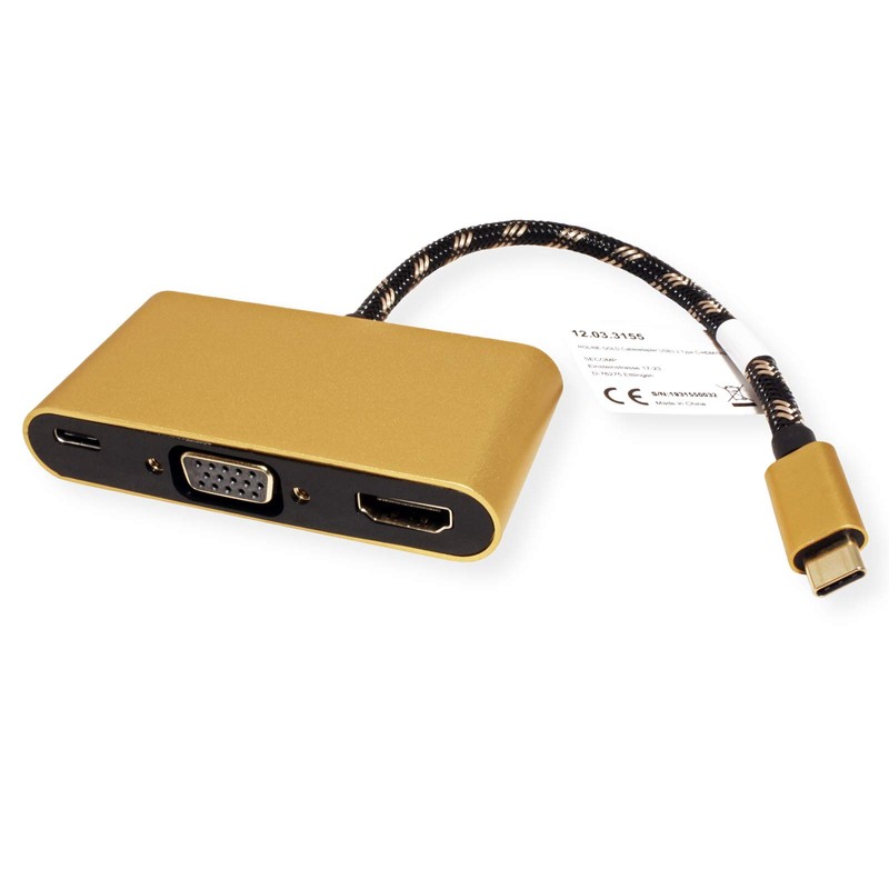 ROLINE Gold Display Adapter USB Type C - VGA /