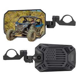 KEMIMOTO UTV Side Mirrors, 2025 New Pattern Aluminum 8" x 5.3" Wide View for 1.65-2 inch Roll bar Compatible with Polaris RZR/Can Am X3/Pioneer/Talon/Teryx/CFMOTO Fit Big UTV No Vibrate & Wobble