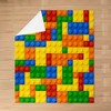 Building Blocks Thermal Insulated Flannel Fleece Throw Blanket,Toy Geometric Rectangle