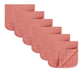 MIGIOL Baby Burp Cloth 100% Cotton Newborn Cotton Muslin Burp Cloth 10x20 inches (Pink 6 Pieces)