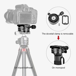 Koolehaoda Panorama Tripod Head 360 Degree Rotation Panoramic Head Aluminium Alloy with Arca Style Quick Release Plate for Tripod Monopod Slider DSLR Cameras up to 10 kg