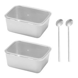 XLTXWD 4Pcs Set Stainless Steel Food Containers, Snack Containers Small Food Containers to Go Leakproof Food Storage Containers Stackable Snack Boxes with Lids, School, Travel