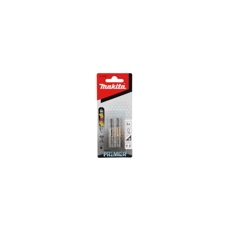 Makita E-03361 Impact Premier Torsion Bit T30 50 mm (Pack