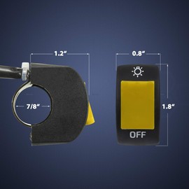 1 Piece Motorcycle Handlebar Switch Handlebar Toggle Switch with On Off Push Button for U5 U7 U2 Motorcycles Scooter Electrombile Motorbike-7/8inch 22mm(Yellow)