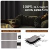 StangH Grey 100% Blackout Curtains 90 inches Long, Faux Linen