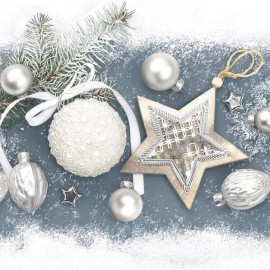 Decoupage Paper Napkin Luncheon 3-Ply Christmas Ornaments Vintage Lot of 20