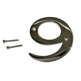 3 Inch Polished Chrome Screw-On Number 9 – Door Numeral for House, Gate, or Address Signs