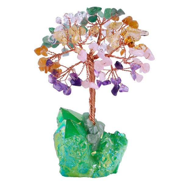 Nupuyai Edelstein Baum Dekoration Geldbaum Baum des Lebens Glücksbaum Kristallbaum für Feng Shui Wohnzimmer Deko