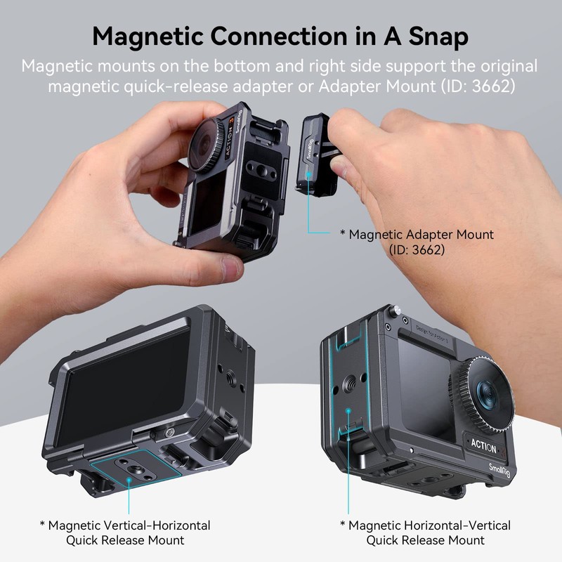 SMALLRIG Action 4 Action 3 Camera Cage for DJI, Protective