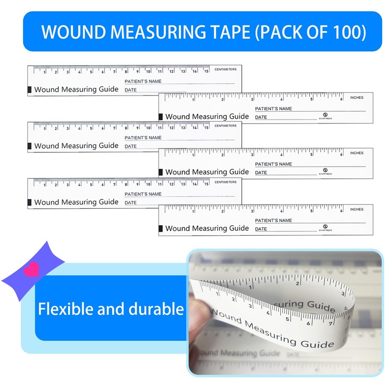 Mevlshcey 100 Pcs Wound Measuring Tape 6 Inch Wound Ruler