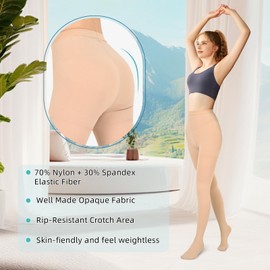 Wegitcs Compression Pantyhose for Women & Men, 20-30mmHg Graduated Compression Leggings Closed Toe, Waist High Medical Compression Stockings for Treatment Varicose Veins Swelling, (Beige, XX-Large)