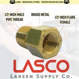 LASCO 17-6789 1/2-Inch Female Flare by 1/2-Inch Male Pipe Thread Brass Adapter